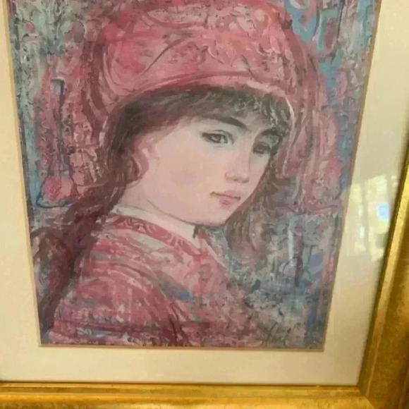 edna hibel coa prints reproduction  frame pair of 2 - Picture 9 of 12